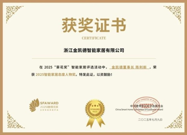 获奖公告：金凯德斩获3项葵花奖