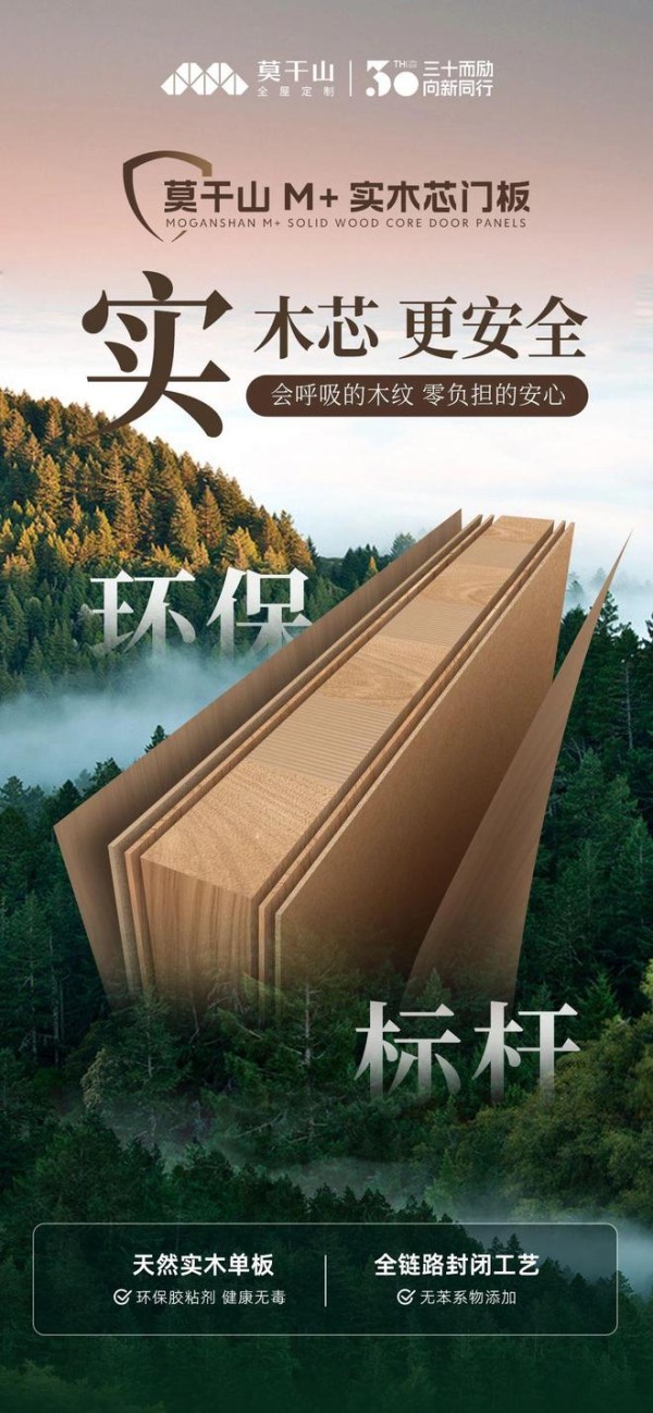 莫干山M+实木芯门板|性能王者&抗变形专家 莫干山M+实木芯门板震撼上市啦!