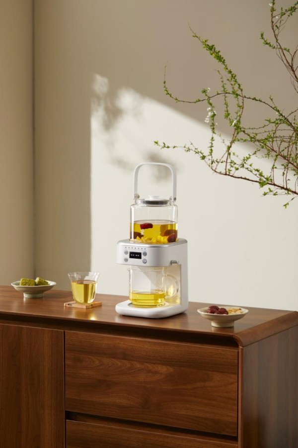 鸣盏新品喷淋泡茶机上市！一键高温喷淋泡好茶，蒸煮皆宜